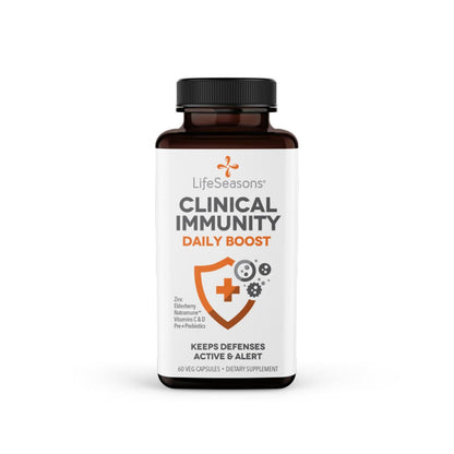 LifeSeasons Clinical Immunity - Daily Boost - Immune System Booster - Pre + Probiotics - Increases Antibodies & Immune Cells - Elderberry, Zinc, Natramune & Vitamin C + D3-60 Capsules LifeSeasons buy supplements Au