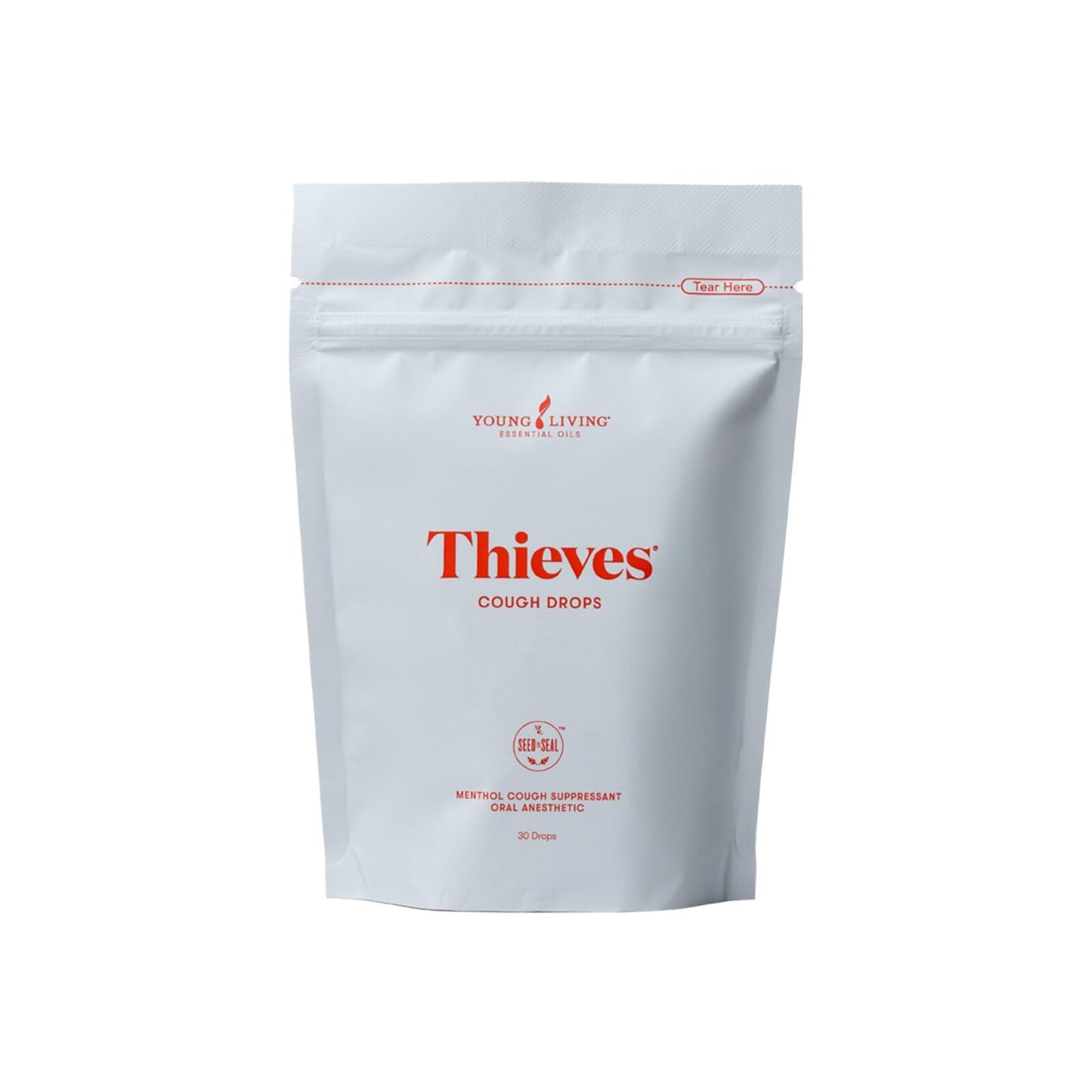 Young Living Thieves Cough Drops | 30 ct | Cinnamon & Menthol Flavor | with Thieves Essential Oil Blend of Lemon, Clove, Eucalyptus, Rosemary, & Peppermint | Sugar Free | Cooling Throat Comfort