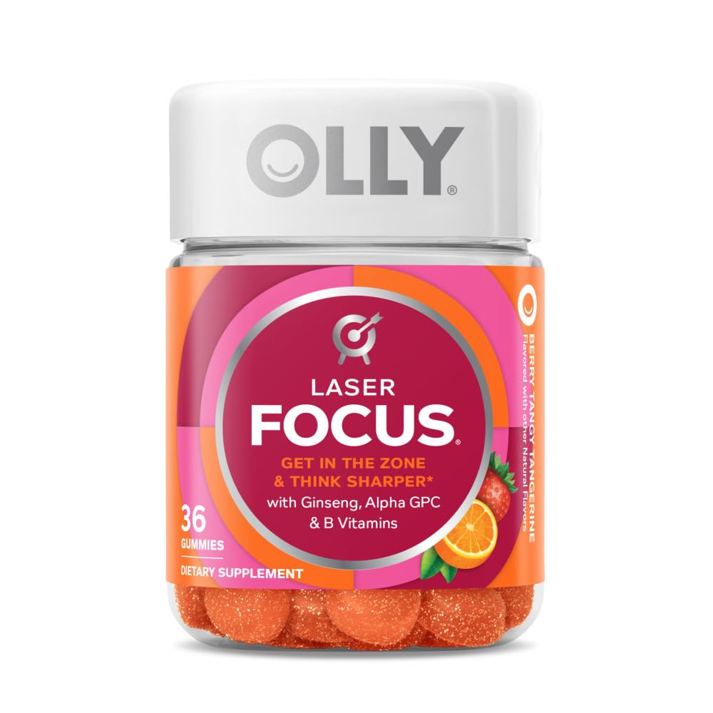 OLLY Ultra Strength Goodbye Stress Softgels 60 Count & Laser Focus Gummy 36 Count Brain Support Supplement Bundle OLLY buy supplements Au