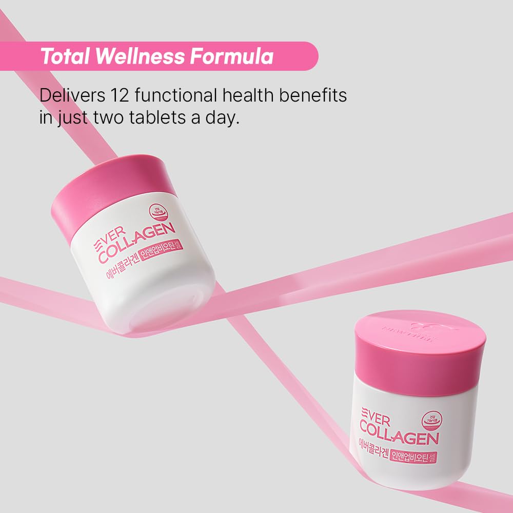 Ever Collagen in&UP Biotin Cell, Low Molecular Marine Fish Collagen Peptides Tablets with Vitamin Selenium Supplements - Healthy Skin, Hair, Nail for Women - Antioxidant Supplement EVER COLLAGEN TIME buy supplements Au