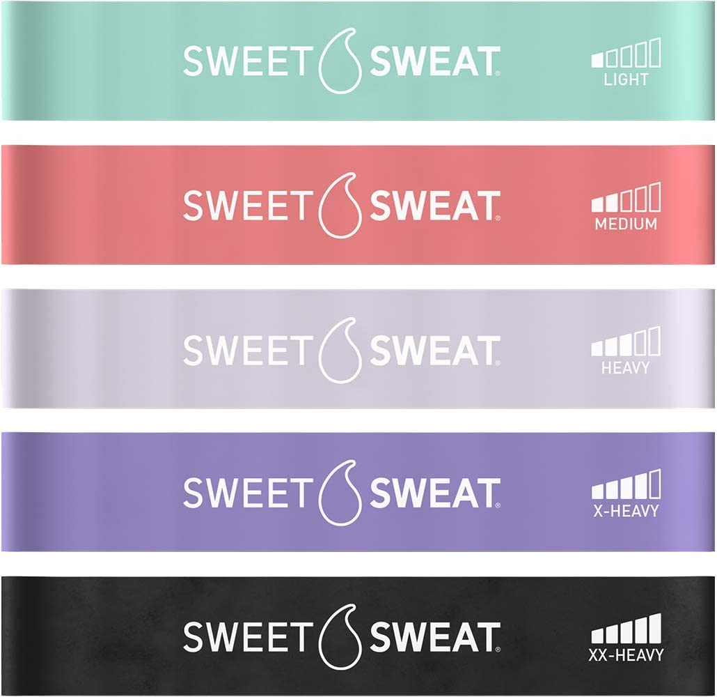 Sweet Sweat Mini Loop Resistance Bands - Set of 5 | Exercise Hip Booty Bands for Squats, Lunges, Physical Therapy, Yoga, Pilates, Rehab & Home or Gym Workouts Sports Research buy supplements Au