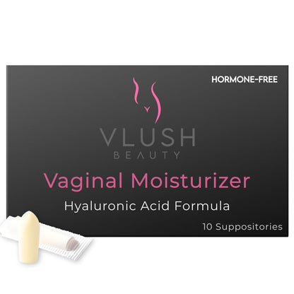 VLUSH Vaginal Moisturizer: Hormone-Free Hyaluronic Acid Suppositories for Dryness & Intimate Comfort – Clean Support for Menopause & Perimenopause (10pk) VLUSH buy supplements Au