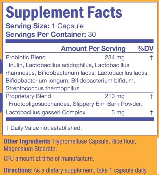 Bari Life Probiotic Supplement, Post-Op Bariatric Probiotics for Digestive Health, 30 Easy to Swallow Capsules, 15 Billion CFU