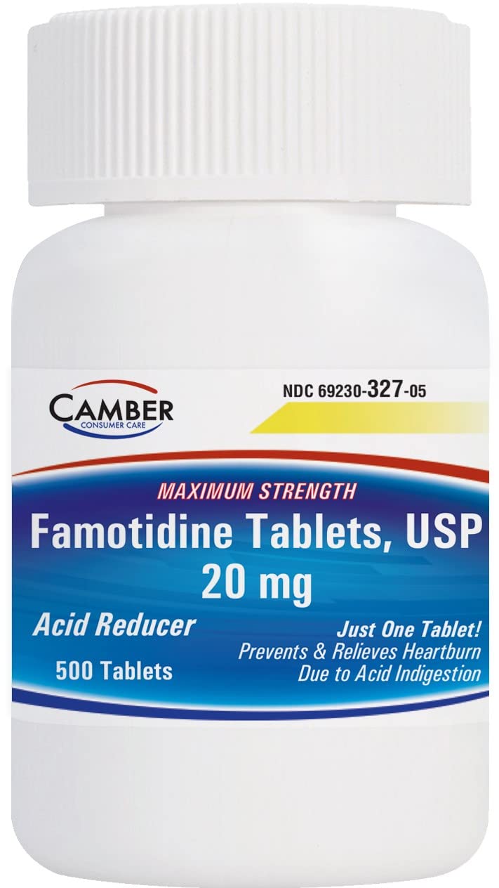 Camber Famotidine Tablets 20 mg Maximum Strength Acid Reducer 500ct Family Pack CAMBER PHARMACEUTICALS, INC buy supplements Au