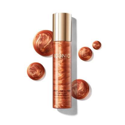 ICONIC LONDON Prep-Set-Tan Glow | Shimmering Self Tanning Facial Mist with Hyaluronic Acid, Cruelty-Free, Vegan Makeup, 2.53 Fl oz ICONIC LONDON buy supplements Au
