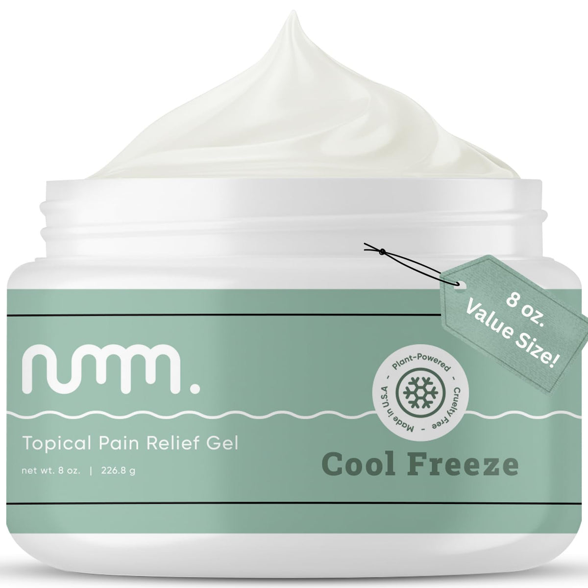 numm Cool Pain Relief Gel – Instant Cold Therapy for Joint & Muscle Pain, Strain & Soreness – Menthol Cream 8oz – Vegan, Alcohol-Free Cooling Relief for Post-Workout Recovery numm.Buy Supplements Australia