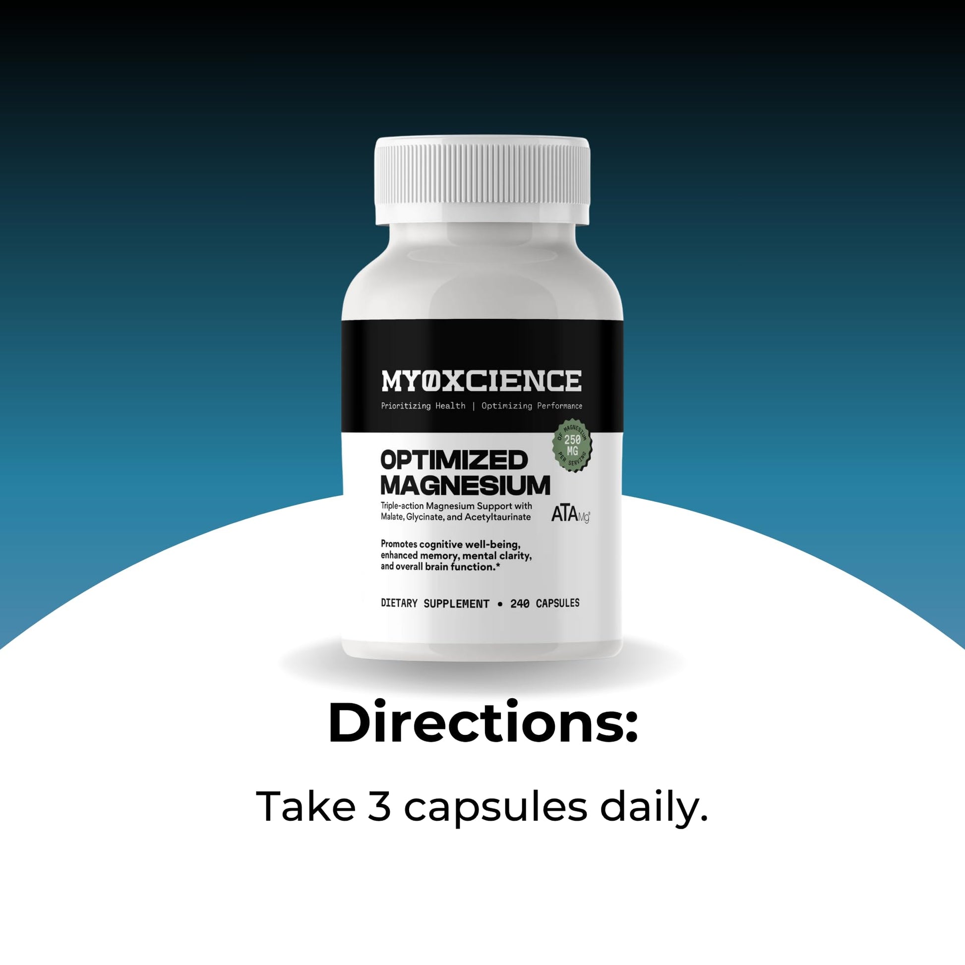 MYOXCIENCE Optimized Magnesium Glycinate + Magnesium Taurate (as ATAmag®) for High Brain Bioavailability to Support Stress Relief and Sleep | 80 Servings MYOXCIENCE buy supplements Au