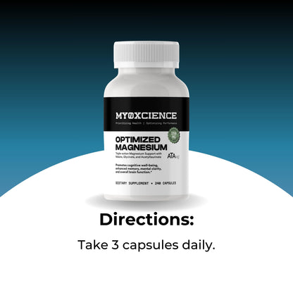 MYOXCIENCE Optimized Magnesium Glycinate + Magnesium Taurate (as ATAmag®) for High Brain Bioavailability to Support Stress Relief and Sleep | 80 Servings MYOXCIENCE buy supplements Au