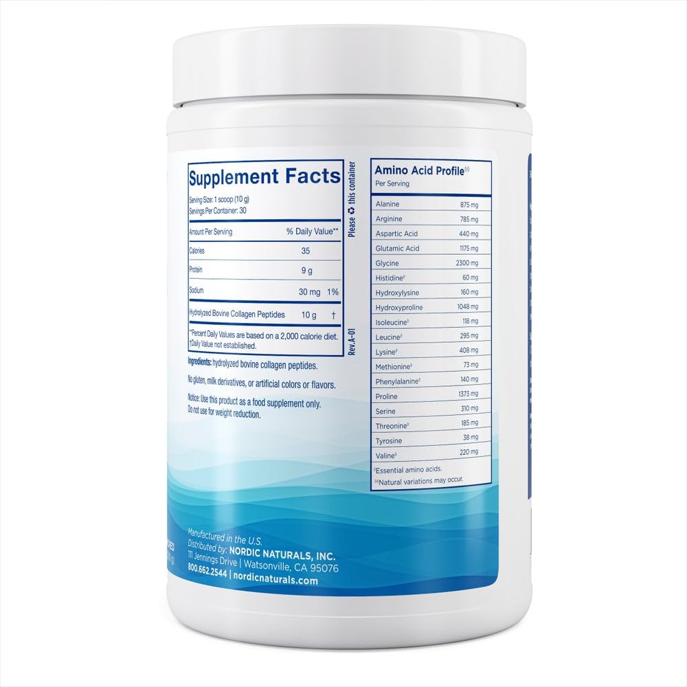 Nordic Naturals Nordic Beauty Collagen Peptides, Unflavored - 10.6 Ounces - Collagen Supplement for Skin Health and Elasticity - for Hot and Cold Beverages - 30 Servings Nordic Naturals buy supplements Au