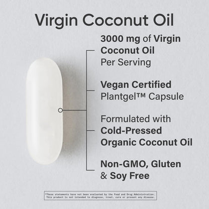 Sports Research® Organic Coconut Oil Capsules 3000MG - Cold Pressed Extra Virgin Coconut Oil with Medium Chain Triglycerides (MCTs) - Vegan Friendly & Non-GMO Verified - 120 Softgels Sports Research buy supplements Au