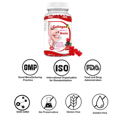 Moxca Hydrolyzed Marine Collagen Gummies for Women | Vegan Collagen Support with Biotin, Vitamins C & E | Daily Beauty Supplement for Hair, Skin & Nails | Natural Fruit Flavor, Clean Formula Moxca buy supplements Au
