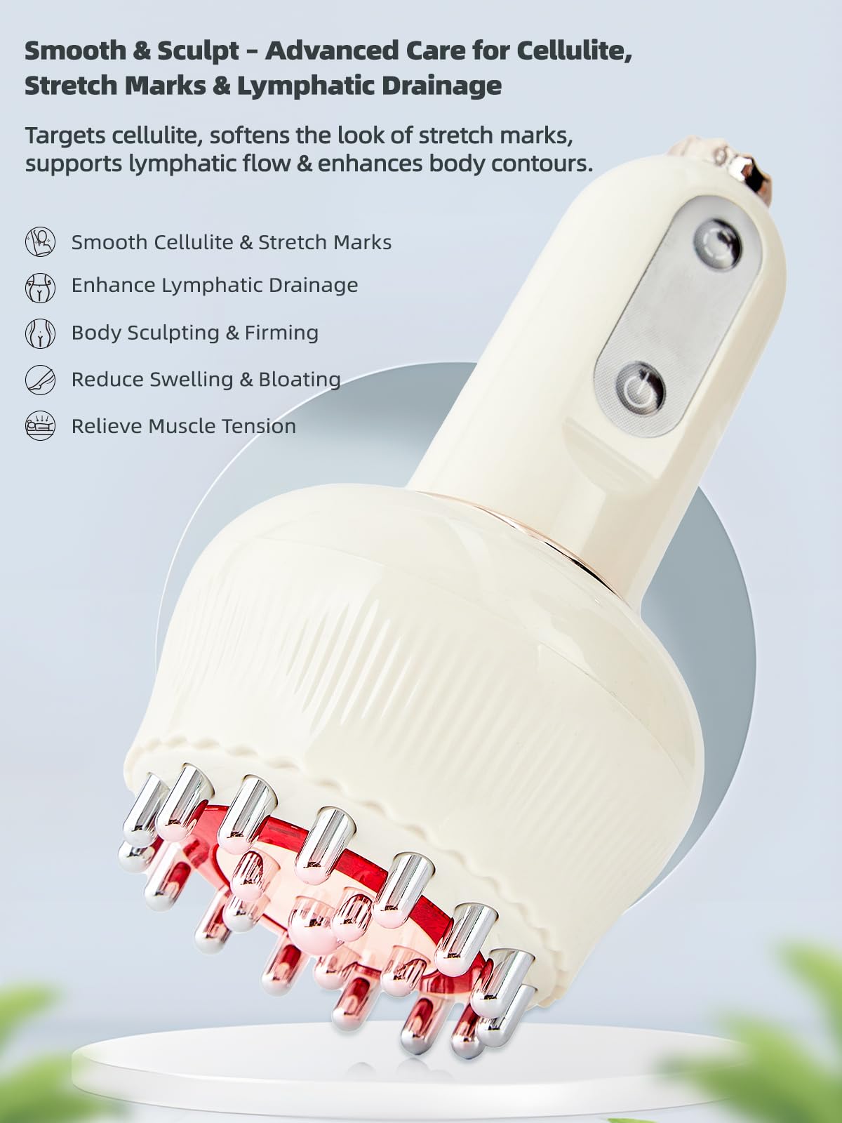 Yuonry Lymphatic Drainage Massager & Anti Cellulite Massage Tool, Helps Reduce Stretch Marks & Cellulite, for Legs, Arms & Belly, Body Sculpting Machine with Microcurrent, Light, Heat & Vibration Yuonry buy supplements Au