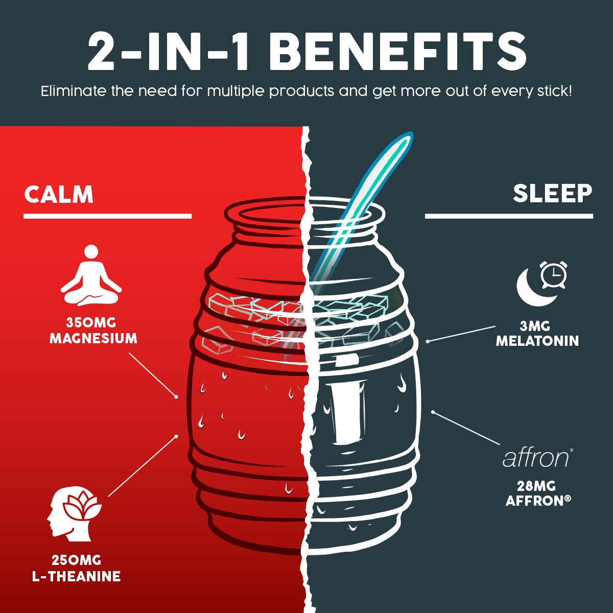 Salud 2-Pack | 2-in-1 Calm + Sleep (Punch) & Hydration + Immunity (Hibiscus) 15 Servings Each, Drink Mix, Dairy & Soy Free, Non-GMO, Gluten Free, Vegan, Low Calorie, 1g of Sugar