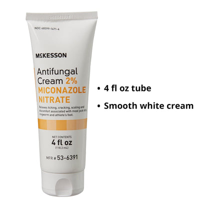 McKesson Antifungal Cream, 2% Miconazole Nitrate - Relieves Itching, Burning, Cracking from Jock Itch, Ringworm and Athlete Foot - 4 oz., 1 Count McKesson buy supplements Au