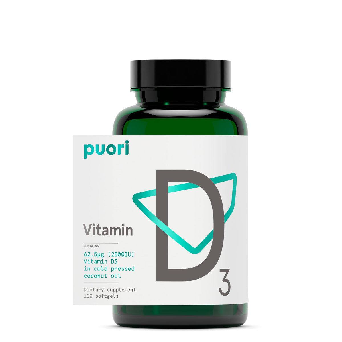 Puori Vitamin D3 Softgels, 2500 IU (62.5 mcg) - Fast Absorbing Vitamin D3 Supplements for Immune System Support, Bone Health & Density and Healthy Muscle Functions - Non-GMO & Gluten-Free - 120 Count Puori buy supplements Au