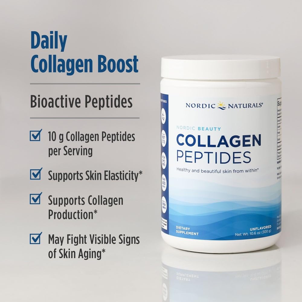Nordic Naturals Nordic Beauty Collagen Peptides, Unflavored - 10.6 Ounces - Collagen Supplement for Skin Health and Elasticity - for Hot and Cold Beverages - 30 Servings Nordic Naturals buy supplements Au