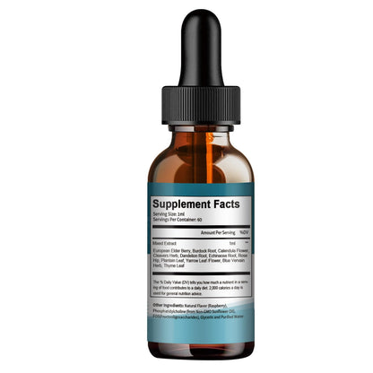 Liposomal Lymphatic Drainage Drops - 11 In 1 Organic Lymphatic Drainage Supplement with Burdock Root, Echinacea, Elderberry, Calendula, Cleavers Herb
