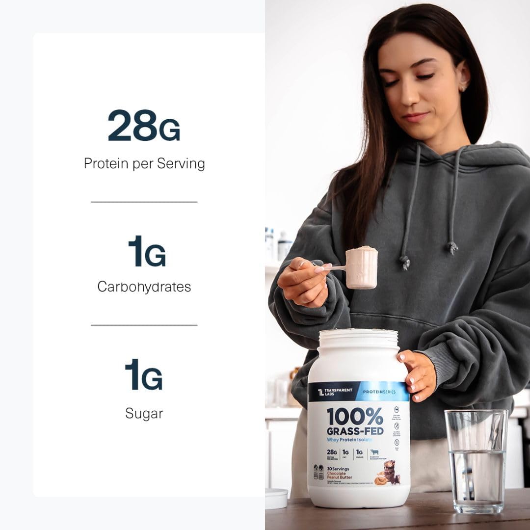 Transparent Labs Grass-Fed Whey Protein Isolate, French Vanilla, Creatine HMB, Unflavored