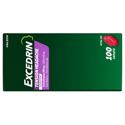 Excedrin Tension Headache Relief Caplets, Acetaminophen 500mg, Caffeine 65mg, Pain Reliever, Aspirin-Free, 100 Count Excedrin buy supplements Au