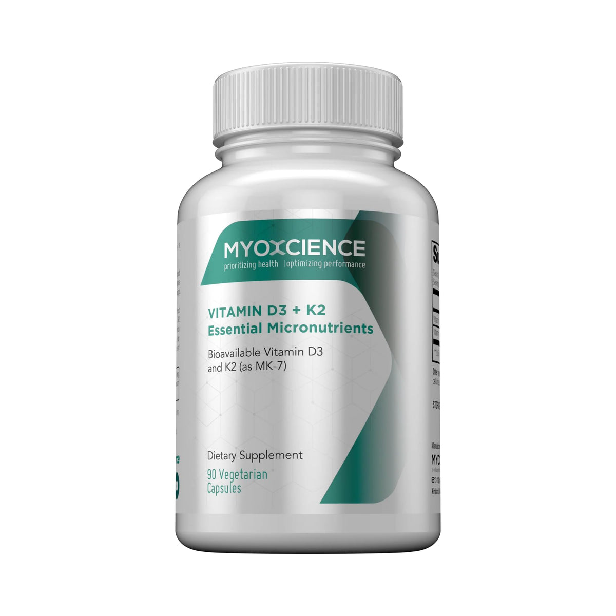 MYOXCIENCE Vitamin D3 + K2 Essential Micronutrients | Vitamin D3 5,000 IU | Vitamin K2 as MK-7 90 mcg (90 Vegetarian Capsules) MYOXCIENCE buy supplements Au
