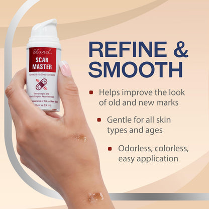 Ebanel Silicone Scar Gel with Allantoin, Emu Oil, Vitamin E and Onion Extract, For Old & New Scars from Surgeries, C-Section, Injuries, Burns & More