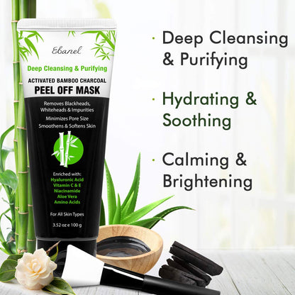 Ebanel Bundle of 15-Pack Collagen Face Mask, and Charcoal Peel Off Face Mask