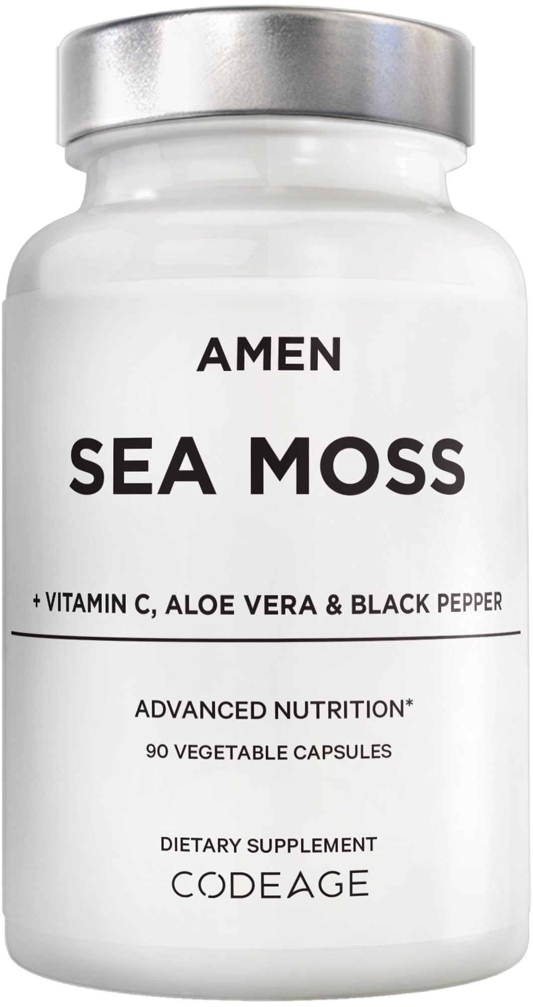 Amen Sea Moss Supplement - 1000mg Organic Irish Sea Moss, Bladderwrack, Burdock - Vitamin C, Aloe Vera, Black Pepper - Seaweed Superfood, Vitamins, Minerals, and Antioxidants - Non-GMO - 90 Capsules AmenBuy Supplements Australia