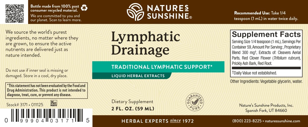 Nature's Sunshine Lymphatic Drainage, 2 Fl. Oz | Lymphatic Drainage Supplement Promotes The Efficient Drainage of The Lymphatic System to Promote Overall Health Nature's Sunshine buy supplements Au