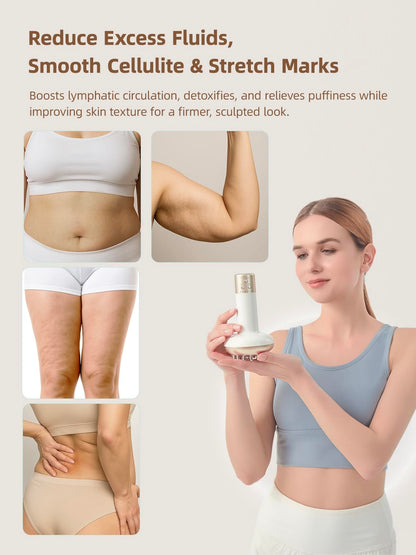 Yuonry Lymphatic Drainage Massager & Anti Cellulite Massage Tool, Reduce Stretch Marks & Cellulite, for Legs, Arms & Belly, Body Sculpting Machine with Microcurrent, Light, Heat & Vibration,White Yuonry buy supplements Au