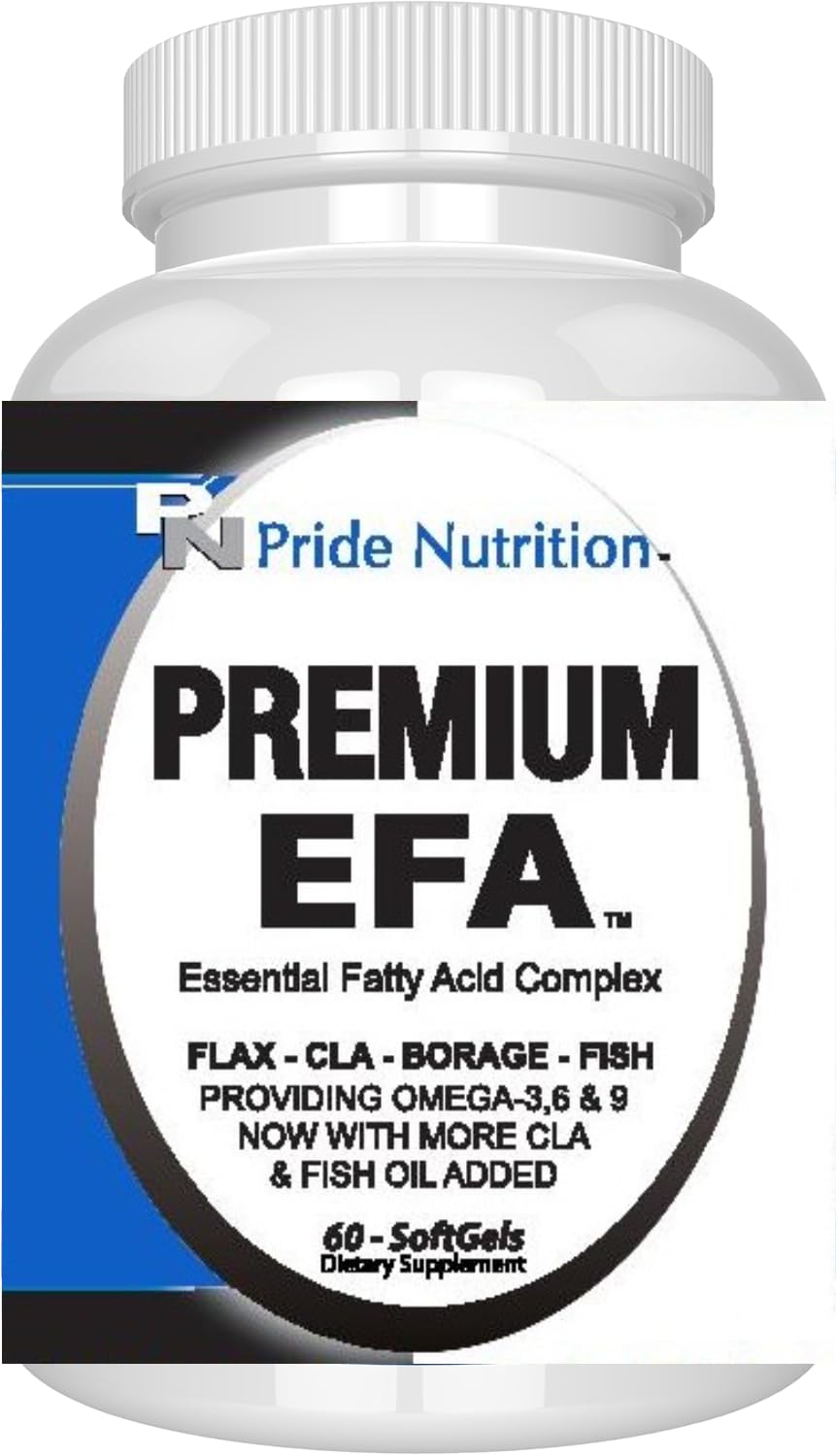 Pride Nutrition Premium EFA Omega 3-6-9 Supplement for Men and Women 5 in 1 - EPA, DHA, GLA, ALA & CLA Essential Fatty Acids with Fish Oil - Softgel Pills Pride Nutrition buy supplements Au