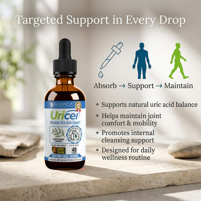 Uricel - Advanced Uric Acid Support & Cleanse Supplement - Liquid Delivery for Better Absorption - Tart Cherry, Chanca Piedra, Celery Seed, Turmeric & More! Rejuvica Health buy supplements Au