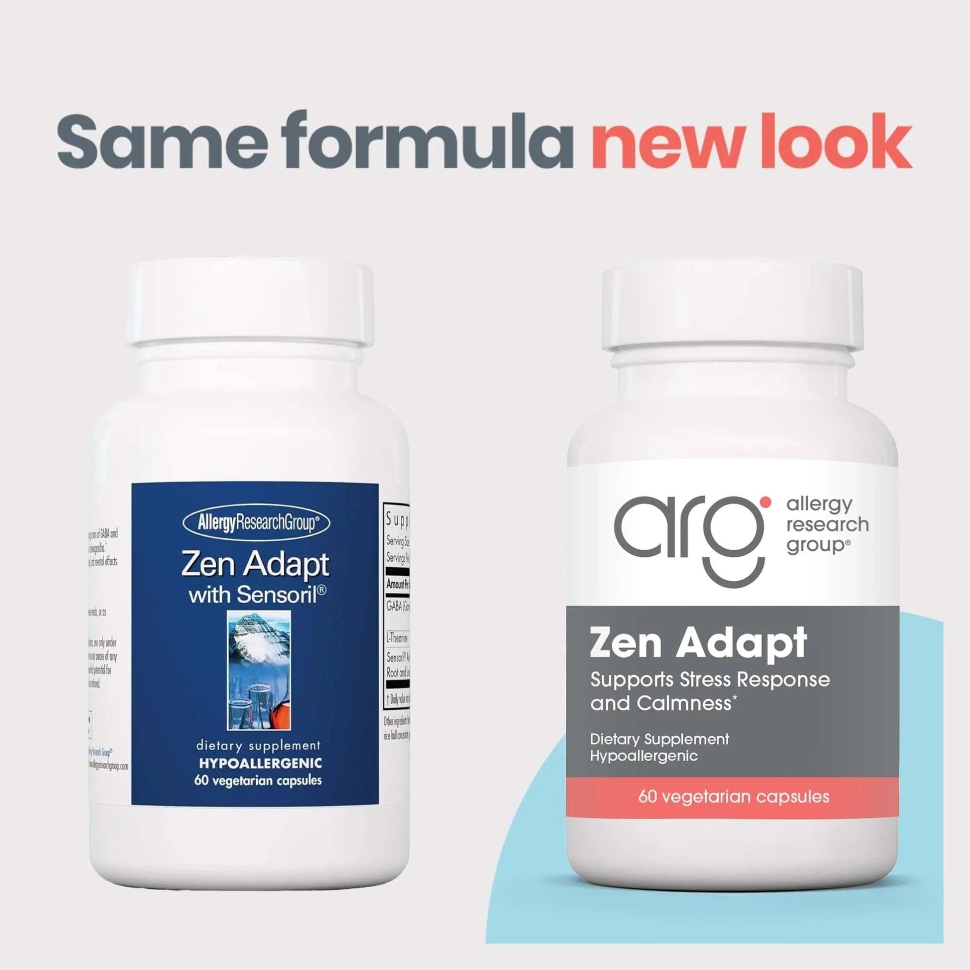NutriCology ZenMind Adapt - 200 mg L-Theanine, 125 mg Ashwagandha & 550 mg GABA - Supports Stress Response and Calmness - Vegetarian Capsules - Hypoallergenic Formula - 30 Servings - 60 Capsules Allergy Research GroupBuy Supplements Australia