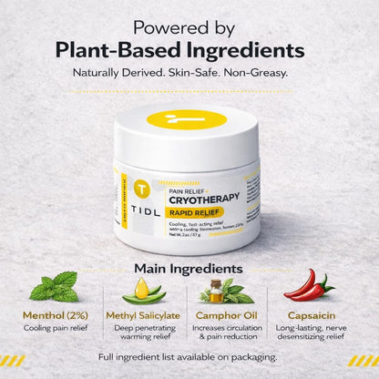 TIDL Cryotherapy Pain Relief Cream, 3 Oz, Targeted Neck Pain, Joint & Muscle Pain Relief with Organic, Plant-Based Menthol, Instant Cooling for Sport & Post Workout Full Body Recovery TIDL buy supplements Au