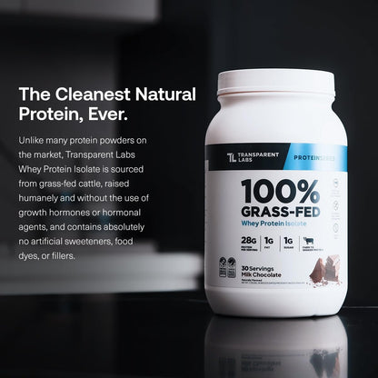 Transparent Labs Grass-Fed Whey Protein Isolate (30 Servings, French Vanilla) & Grass-Fed Whey Protein Isolate (30 Servings, Oatmeal Chocolate Chip Cookie)