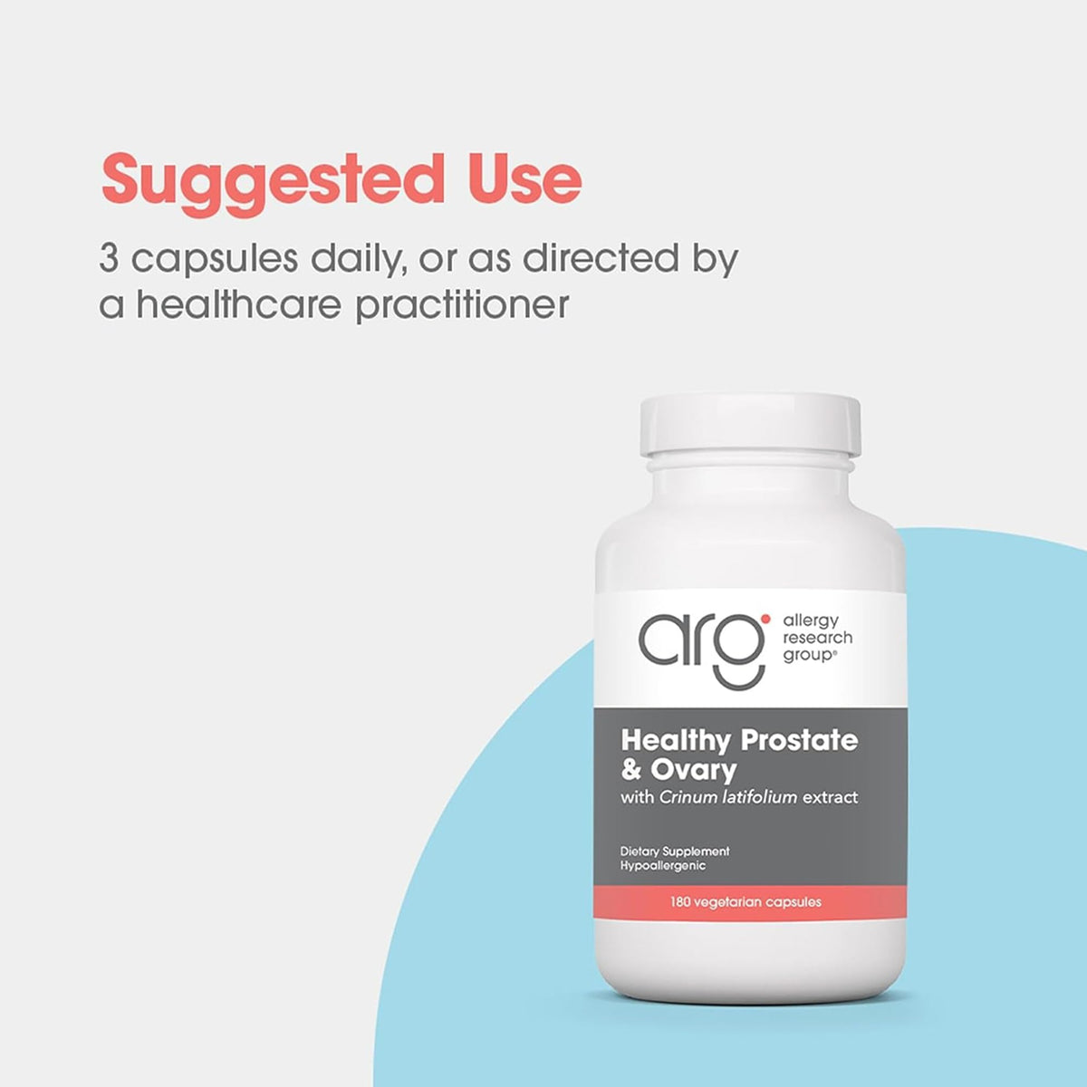 Allergy Research Group Healthy Prostate & Ovary - Traditional Chinese & Vietnamese Herbal Blend with Crinum Latifolium - Supports Reproductive Tissue & Immune Balance - 60 Servings - 180 Capsules Allergy Research GroupBuy Supplements Australia