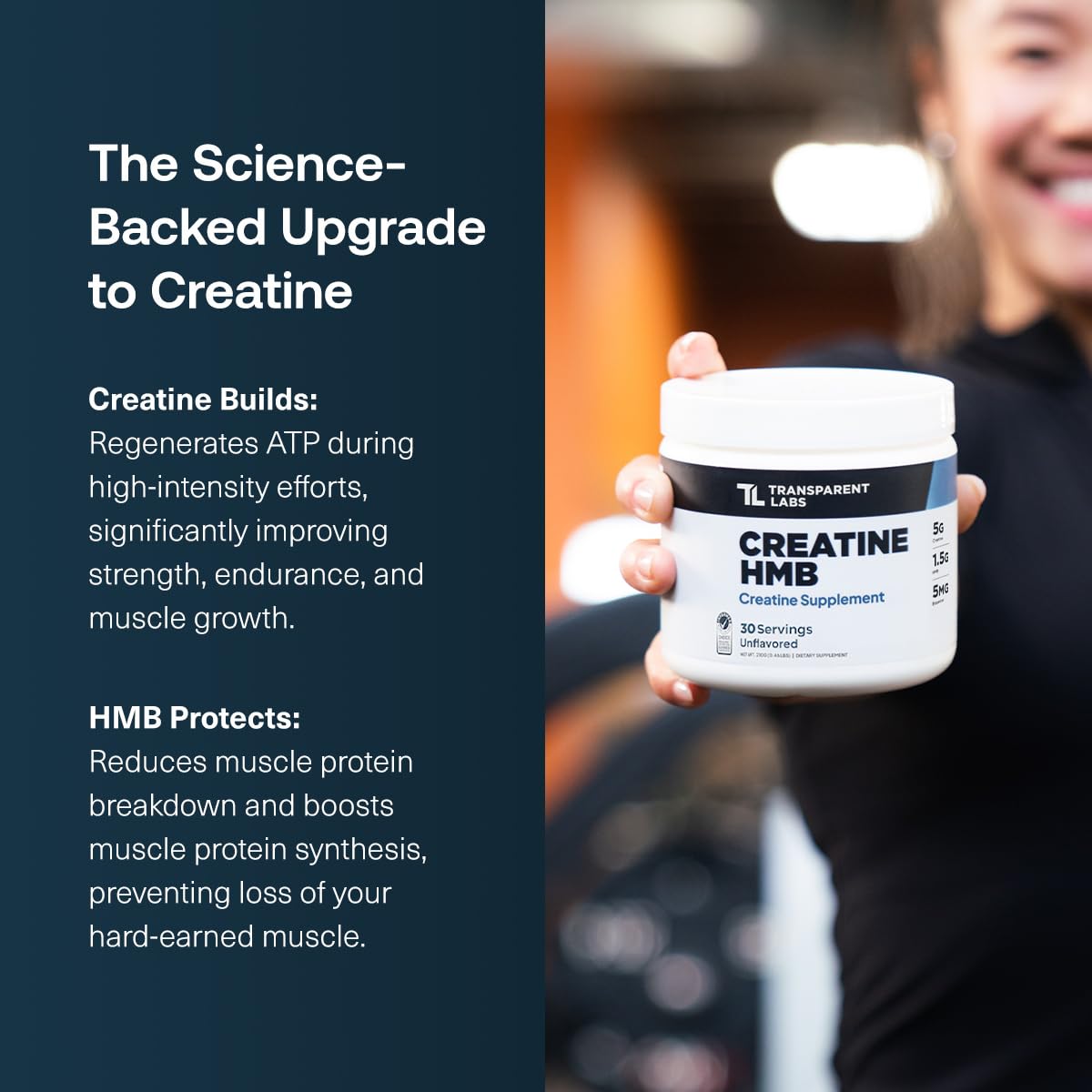 Transparent Labs Creatine HMB - Creatine Monohydrate Powder with HMB for Muscle Growth, Increased Strength, Enhanced Energy Output, and Improved Athletic Performance - 30 Servings, Unflavored Transparent Labs buy supplements Au
