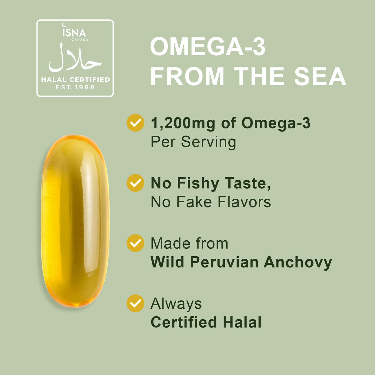 Noor Vitamins Halal Fish Oil, Halal Vitamins, Ultra Omega 3 Wild Peruvian Fish (800 mg EPA & 400 mg DHA) Heart, Brain & Joint Support, Non-GMO and Gluten Free (120 Count) Noor Vitamins buy supplements Au