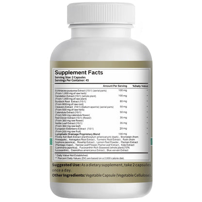 21-in-1 Liposome Lymphatic Drainage Supplements, 45 Day Supply, 4800mg Immune & Lymph System Support, 10:1 Concentrated Technology, Echinacea, Dandelion, Burdock, Bromelain, Calendula, 90 Capsules VivoNu buy supplements Au