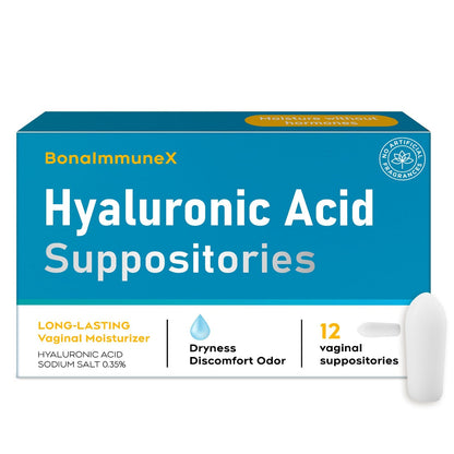 Hyaluronic Acid Vaginal Suppositories 10 mg for Women | Vaginal Moisturizer for Dryness, Itching & Irritation | Menopause & Intimate Care with Coconut Fatty Acids | Estrogen Free, 12 Count Peralpow buy supplements Au