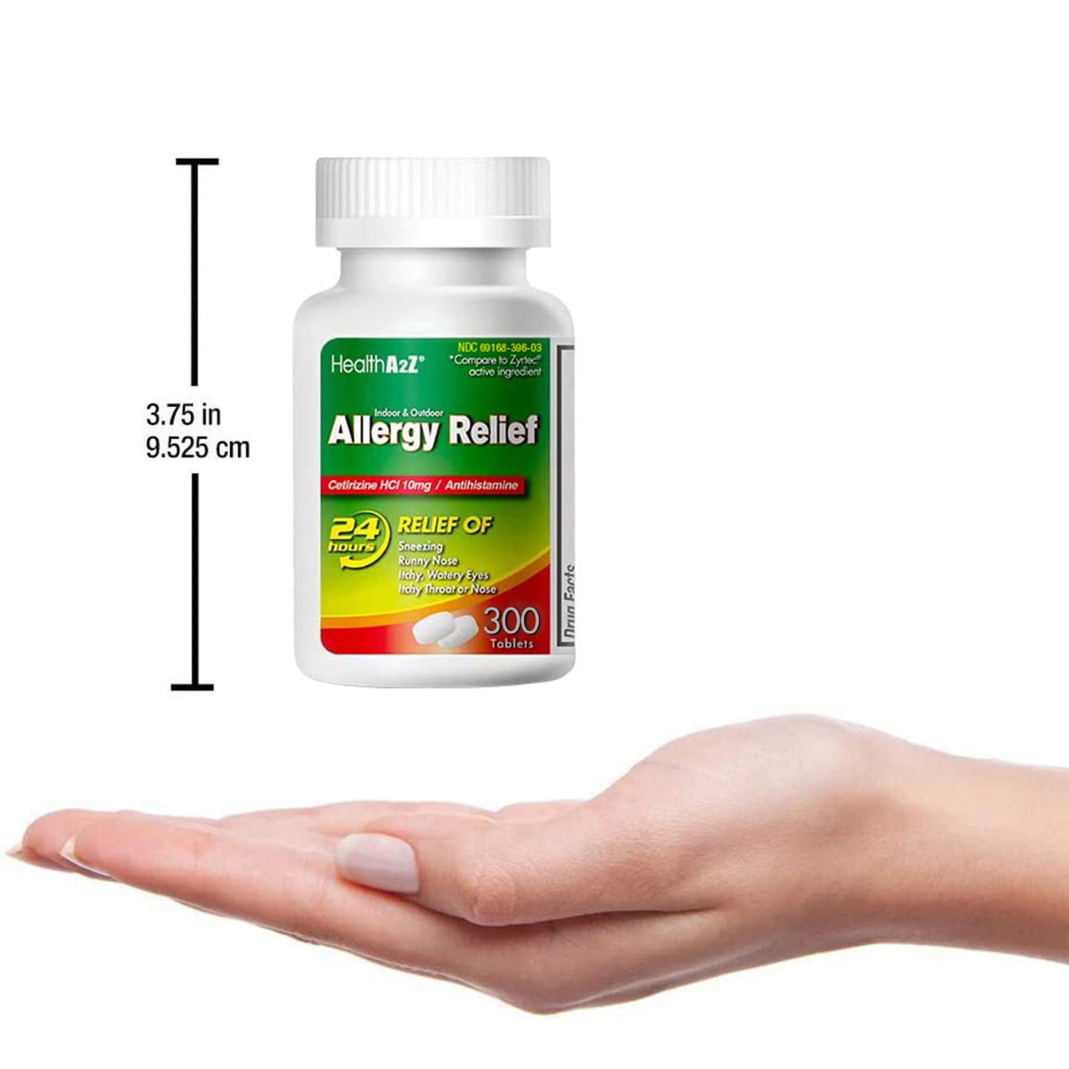 HealthA2Z® Allergy Relief, Cetirizine 10mg, Dye Free, All Day Allergy Relief, Indoor & Outdoor, Relief from Itchy Throat, Sneezing, Runny Noses, 300 Count (Pack of 1), HealthA2Z buy supplements Au