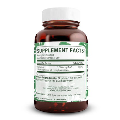 Natural Nutra Vitamin A 10000 IU Softgels, Vitamin A 100 Count | 10000 IU Per Softgel,Supports Eye Health,Supports Skin Health,Gluten Free