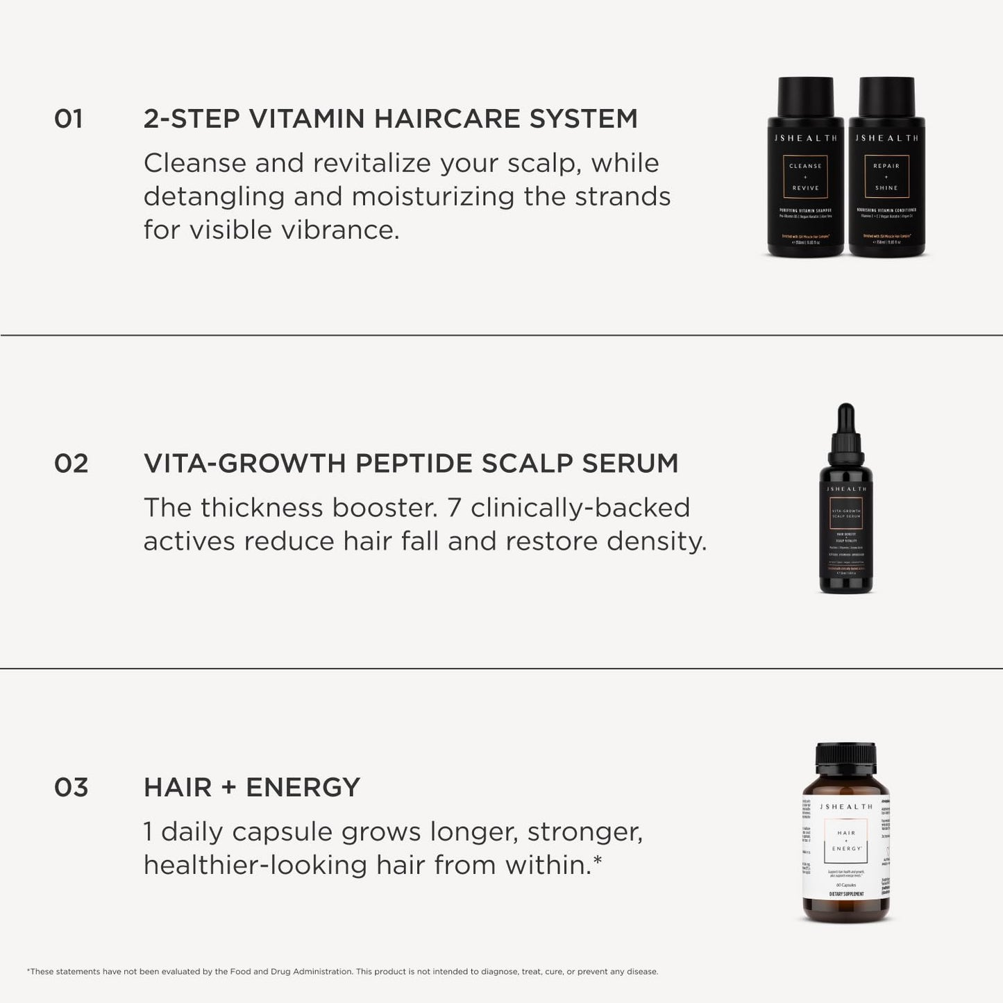 JSHealth Vitamins Shampoo & Conditioner Haircare, Virtual Bundle | Includes Purifying Keratin Shampoo & Nourishing Hair Conditioner