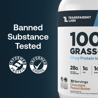 Transparent Labs Grass-Fed Whey Protein Isolate (30 Servings, French Vanilla) & Grass-Fed Whey Protein Isolate (30 Servings, Milk Chocolate)