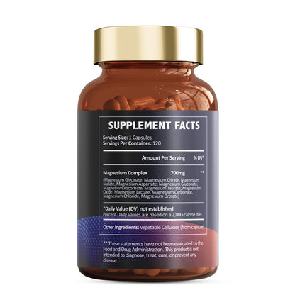 Totaria Magnesium Complex 700mg 12 in 1 Magnesium Supplement with Glycinate Citrate Malate Oxide Taurate Aspartate Orotate Magnesium Relaxation,Muscle,Heart Support, Vegan 120 Capsules Totaria buy supplements Au
