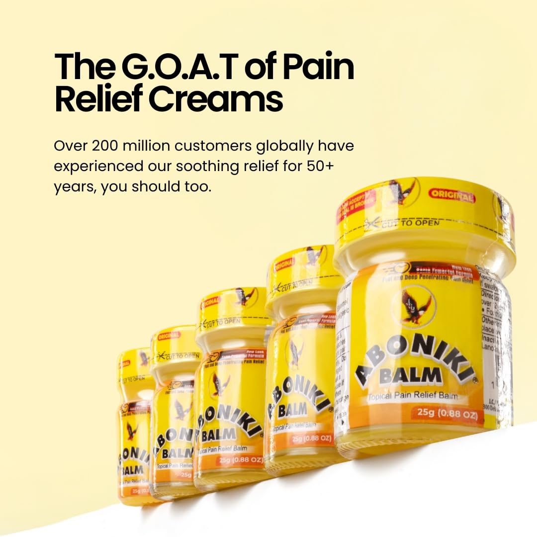 Aboniki Powerful Topical Pain Relief Balm with Natural Ingredients | Powerful Analgesic Soothing Relief for Joints & Muscle Pain, Soreness, Cramps | Long Lasting Full Body Rub (2 Glass Jars) AbonikiBuy Supplements Australia