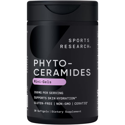 Sports Research® Phytoceramides 350mg per softgel - Plant Derived Ceramides for Healthy Skin and Hydration - Non GMO with No Fillers or Synthetic Vitamins - 30 Liquid softgels Sports Research buy supplements Au
