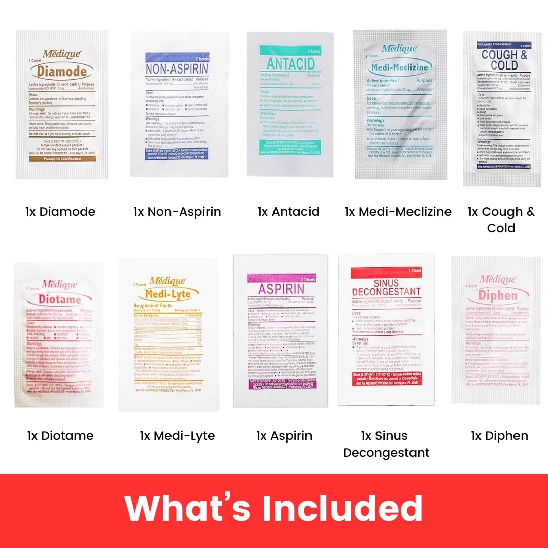 Pocket RX Mini Travel Medicine Kit – TSA-Approved First Aid Pouch with 10 Essential OTC Medications for Headache, Pain, Allergy, Upset Stomach & More – Compact, USA Made (17 Tablets) Real Vitamins buy supplements Au