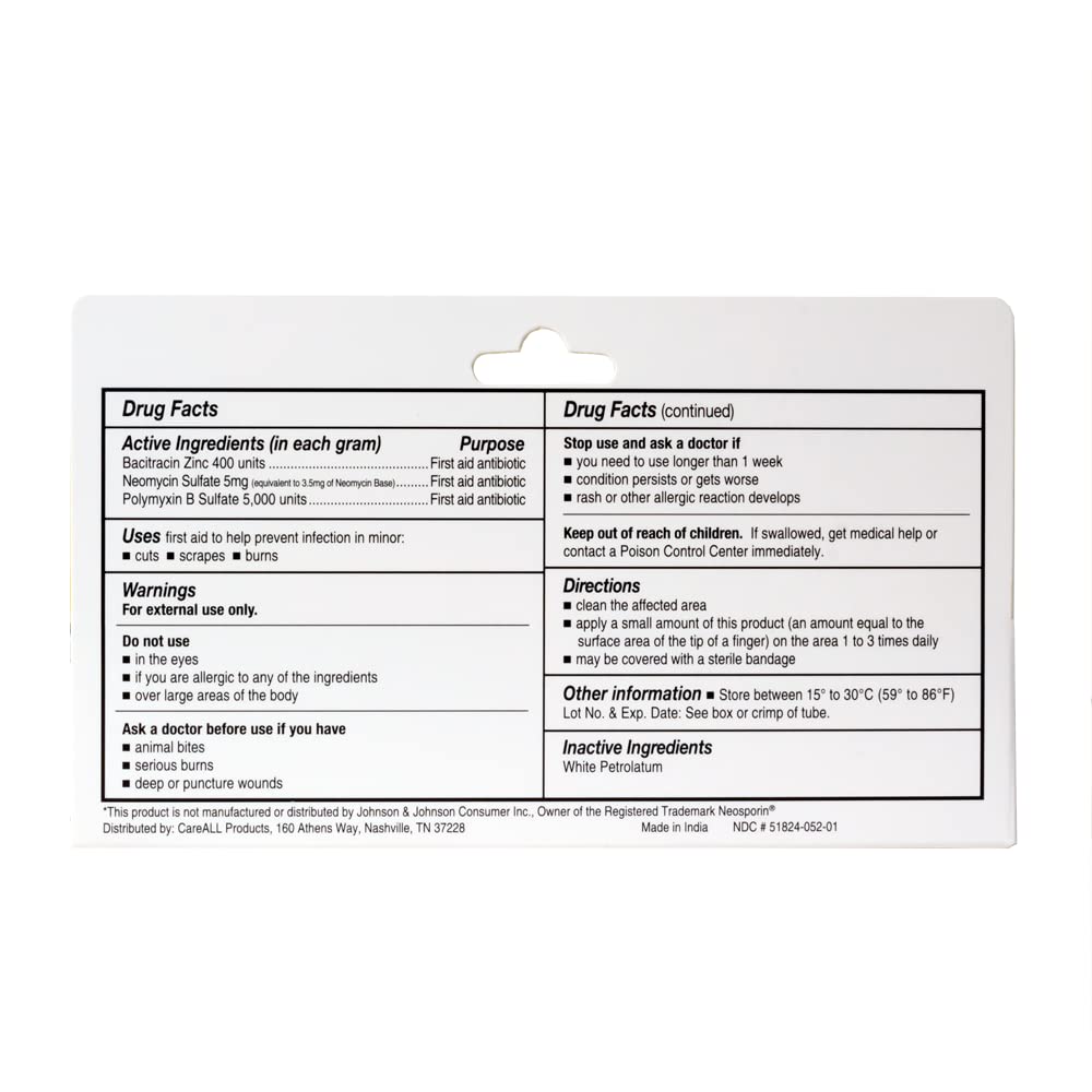 CareAll Triple Antibiotic Ointment 1.0 oz (4 Pack), First Aid Ointment for Minor Scrapes, Cuts, and Burns to Help Prevent Infection, Compare to The Active Ingredients of The Leading Brand CareAll buy supplements Au