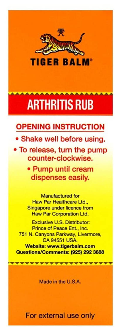 Tiger Balm Arthritis Rub, 4 Ounce -- 3 per case. Tiger BalmBuy Supplements Australia