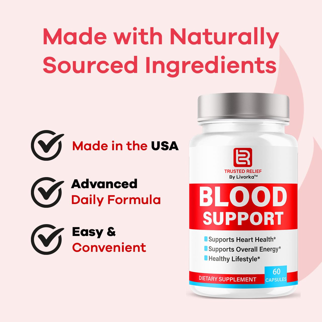 (2 Pack) Trusted Relief Blood Support Capsules - Official TrustedRelief Blood Support Vitamin Pills, Natural Trusted Relief Advanced Premium Formula Wellness & Overal Health, 120 Capsules For 2 Months LIVORKABuy Supplements Australia